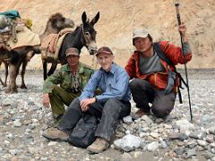 06 Camel Man, Jerome Ryan, Cook Shobo Resting In Wide Shaksgam Valley After Leaving Kerqin Camp On Trek To K2 North Face In China